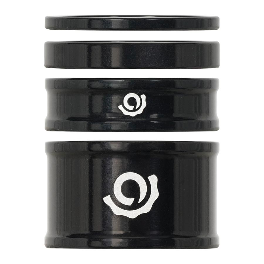 150531-11::0::150531-11::Industry Nine, iRiX,  Jeu d'espaceurs de jeu de direction, 1-1/8'', Hauteur: 2.5mm/5mm/10mm/20mm, Aluminium, Noir