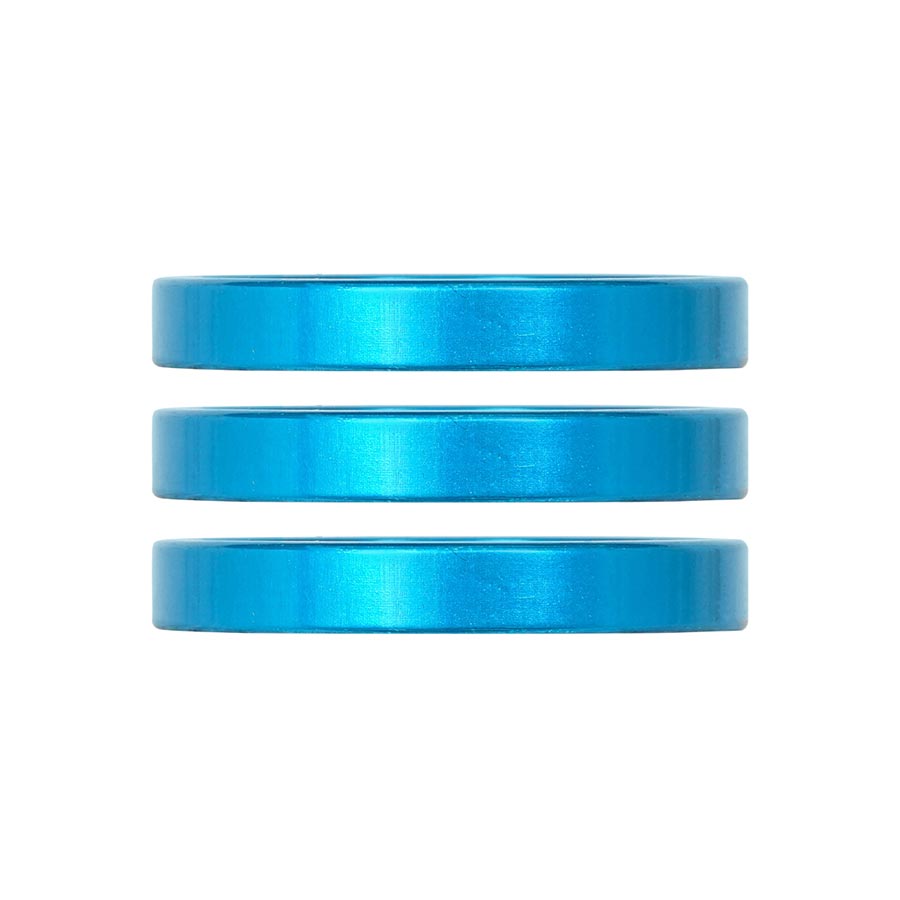 150532-01::0::150532-01::Industry Nine, iRiX, Espaceur pour jeu de direction, 1-1/8'', Hauteur: 5mm, Aluminium, Turquoise, 3pcs