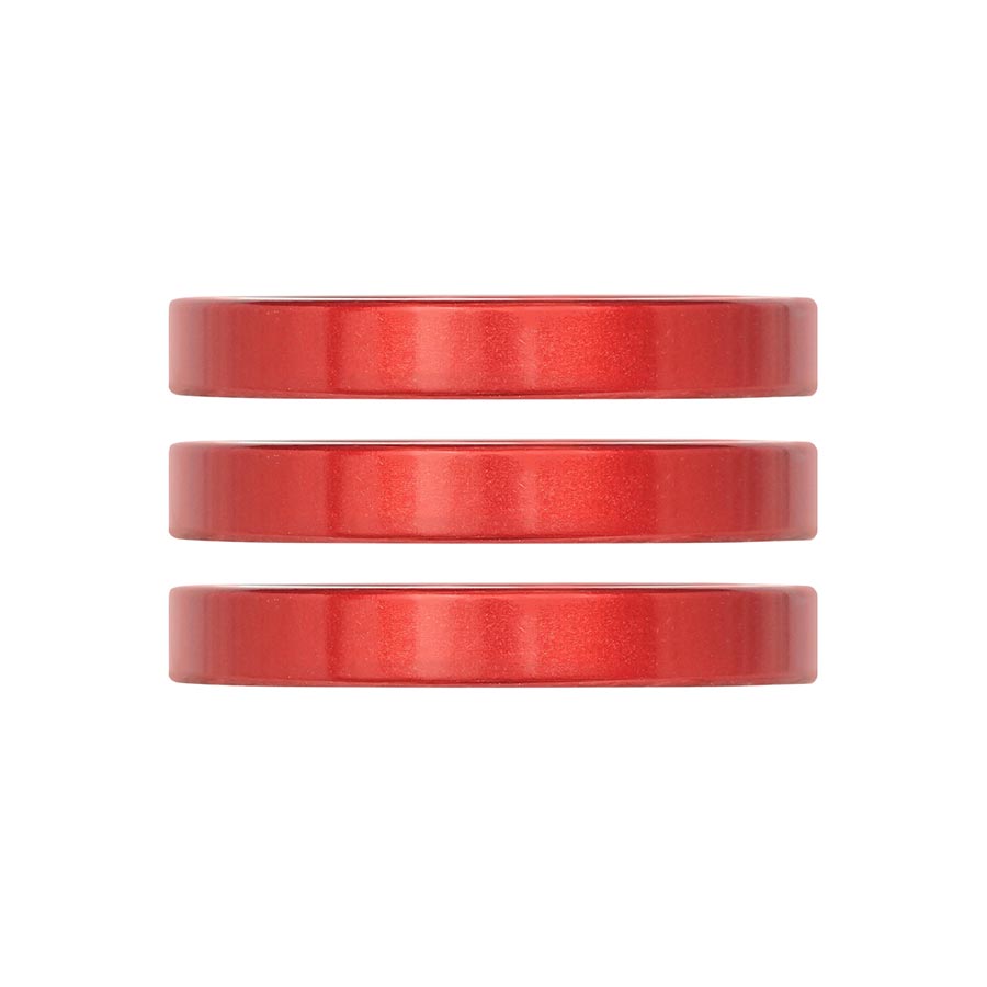 150532-03::0::150532-03::Industry Nine, iRiX, Espaceur pour jeu de direction, 1-1/8'', Hauteur: 5mm, Aluminium, Rouge, 3pcs