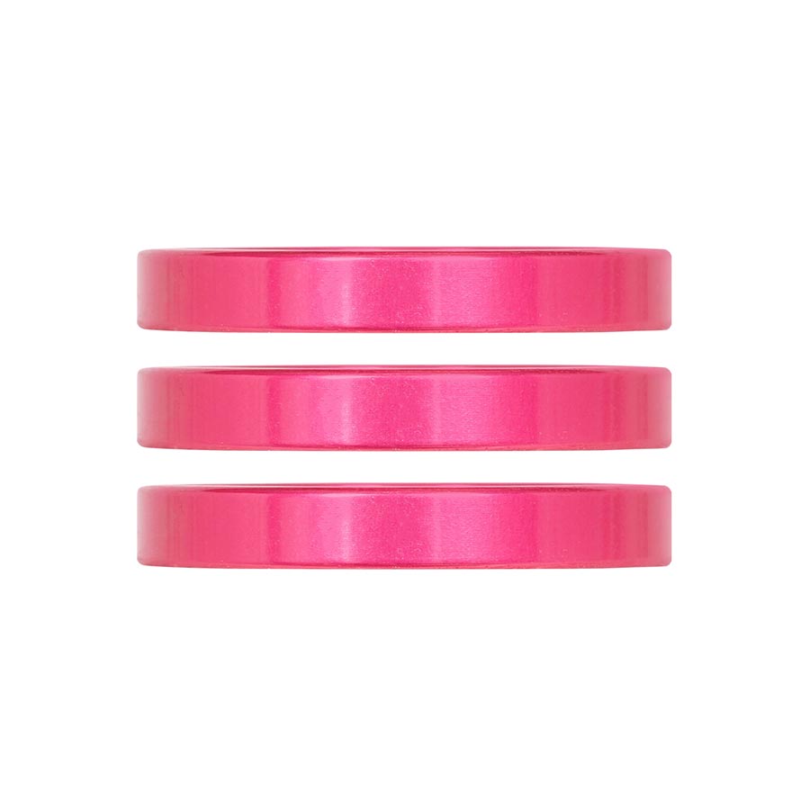 150532-05::0::150532-05::Industry Nine, iRiX, Espaceur pour jeu de direction, 1-1/8'', Hauteur: 5mm, Aluminium, Rose, 3pcs