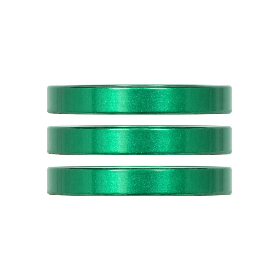 150532-08::0::150532-08::Industry Nine, iRiX, Espaceur pour jeu de direction, 1-1/8'', Hauteur: 5mm, Aluminium, Vert, 3pcs