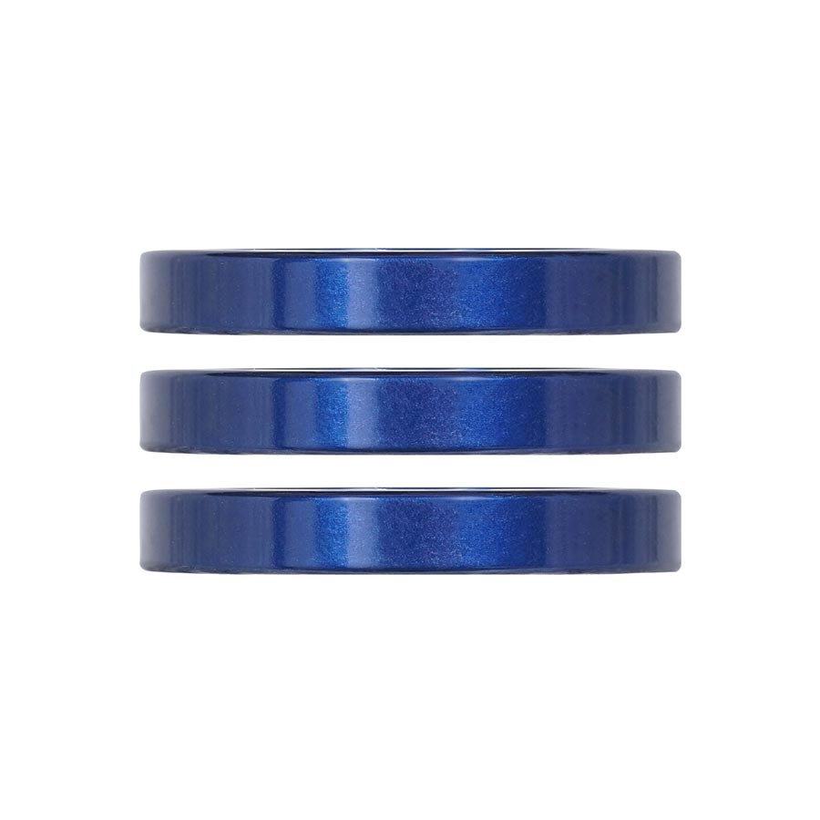 150532-10::0::150532-10::Industry Nine, iRiX, Espaceur pour jeu de direction, 1-1/8'', Hauteur: 5mm, Aluminium, Bleu, 3pcs