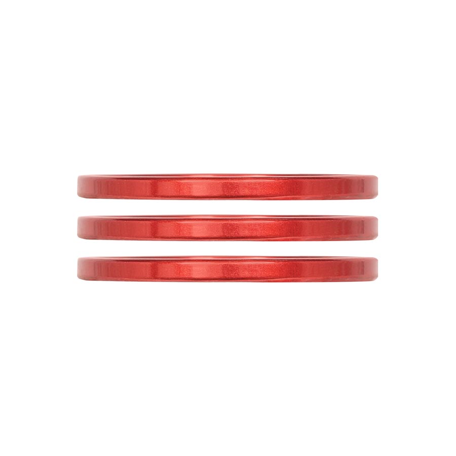 150532-14::0::150532-14::Industry Nine, iRiX, Espaceur pour jeu de direction, 1-1/8'', Hauteur: 2.5mm, Aluminium, Rouge, 3pcs