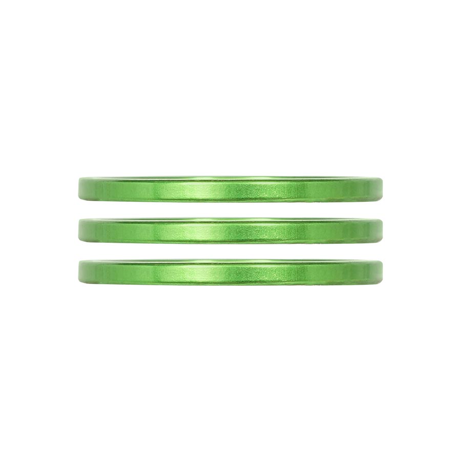 150532-18::0::150532-18::Industry Nine, iRiX, Espaceur pour jeu de direction, 1-1/8'', Hauteur: 2.5mm, Aluminium, Lime, 3pcs