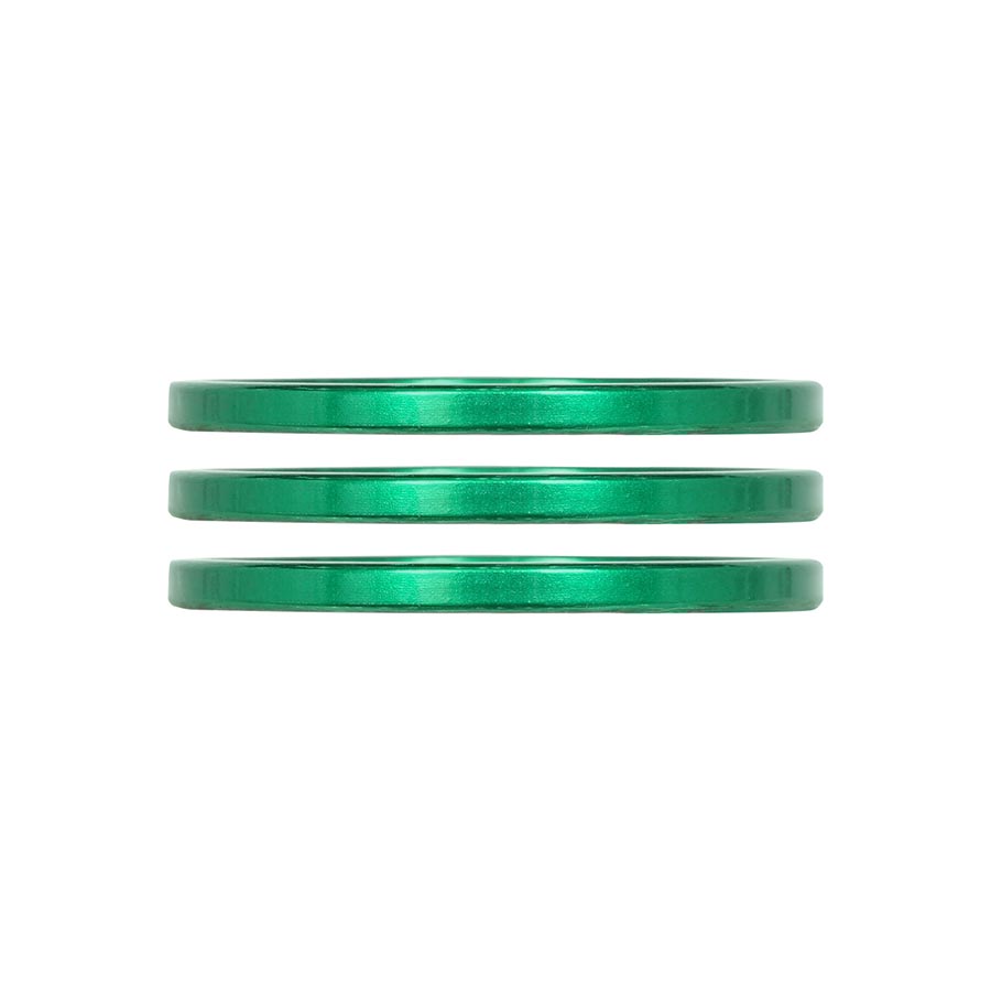 150532-19::0::150532-19::Industry Nine, iRiX, Espaceur pour jeu de direction, 1-1/8'', Hauteur: 2.5mm, Aluminium, Vert, 3pcs