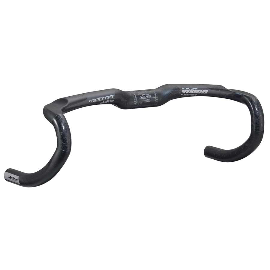 170893-01::0::170893-01::Vision, Metron 4D, Guidon de route, Diamètre: 31.8mm, 440mm, Hauteur: 125mm, Portée: 80mm, Noir