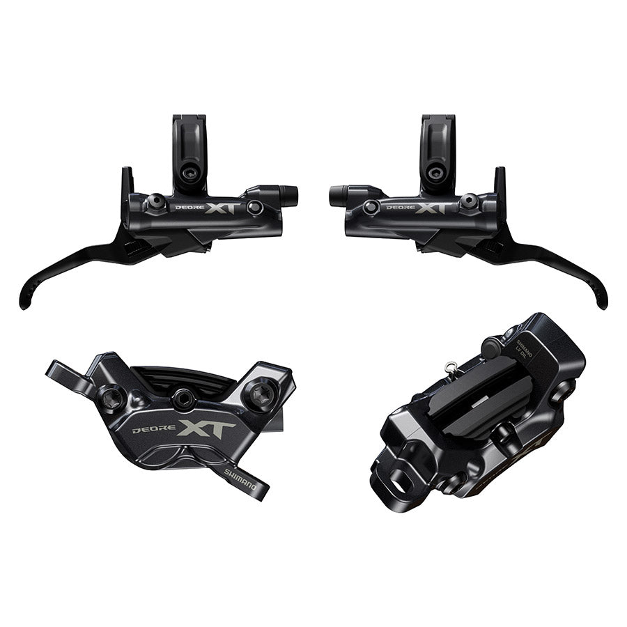 180889-01::0::180889-01::Shimano, XT BL-M8200 / BR-M8220 Kit, Frein à disque hydraulique VTT, Avant et Arrière, Flat mount, Disque: Non inclus, Noir, IBRM8220UPGKIT1