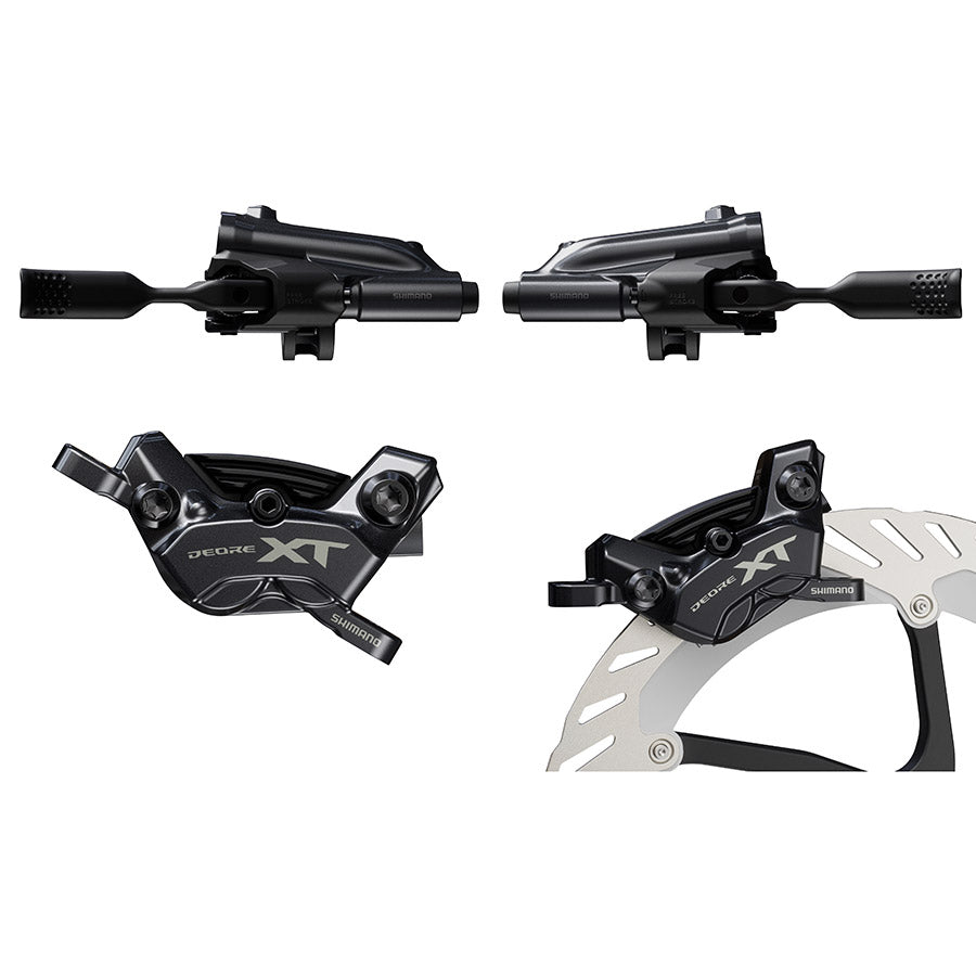180889-01::2::180889-01::Shimano, XT BL-M8200 / BR-M8220 Kit, Frein à disque hydraulique VTT, Avant et Arrière, Flat mount, Disque: Non inclus, Noir, IBRM8220UPGKIT1