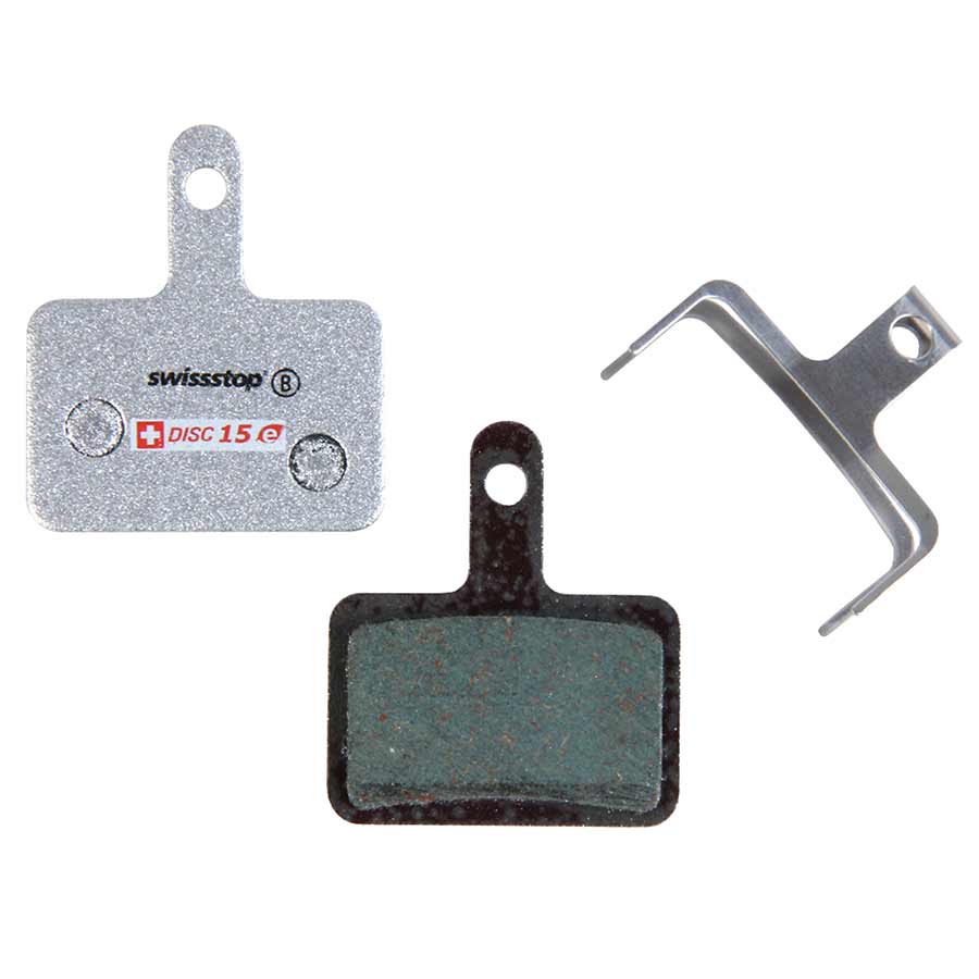 210313-01::0::210313-01::SwissStop, Disc 15 E, Plaquettes de freins à disque, Forme: Deore BR-MT410, M375/485/486/515525/575/615, Auriga, Hylex, Spyre, Orion, Organic, Paire