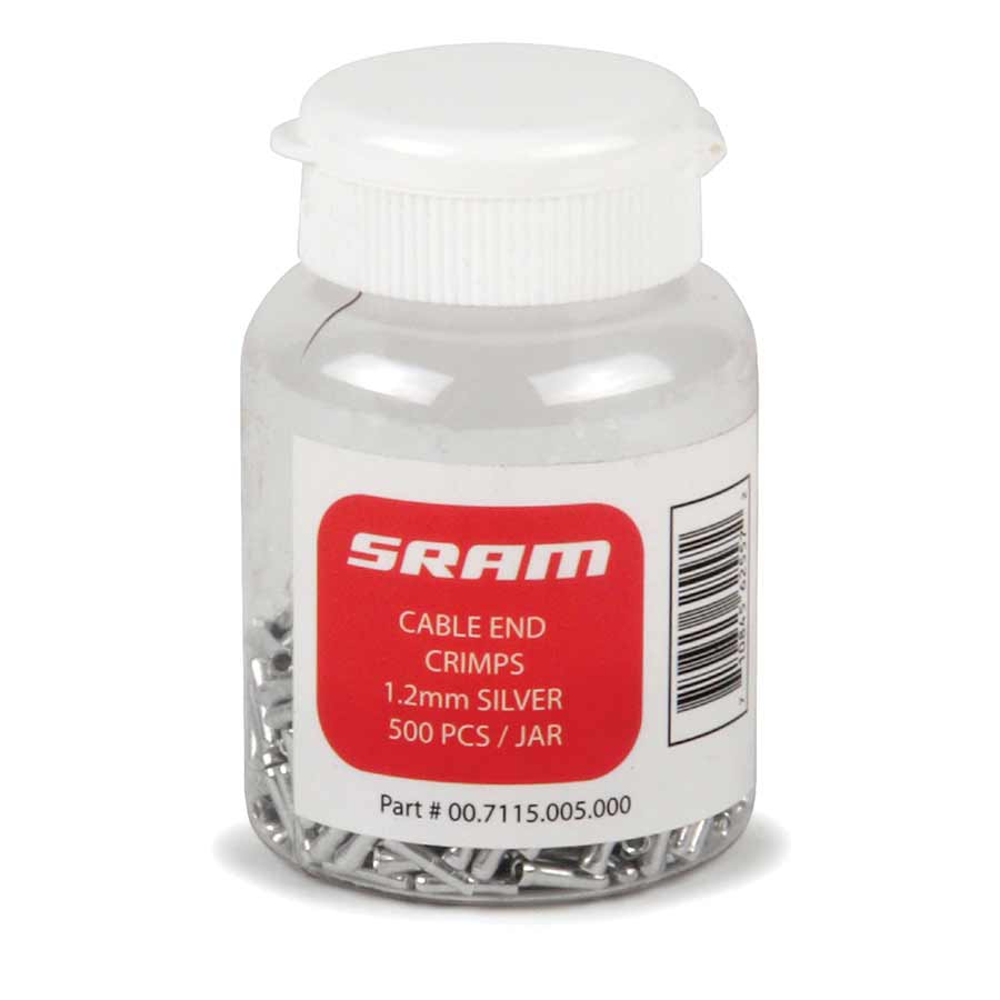 220120-01::0::220120-01::SRAM, BOUTEILLE DE 500 EMBOUTS DE CABLE DE FREINS - 1.8mm -ARGENT