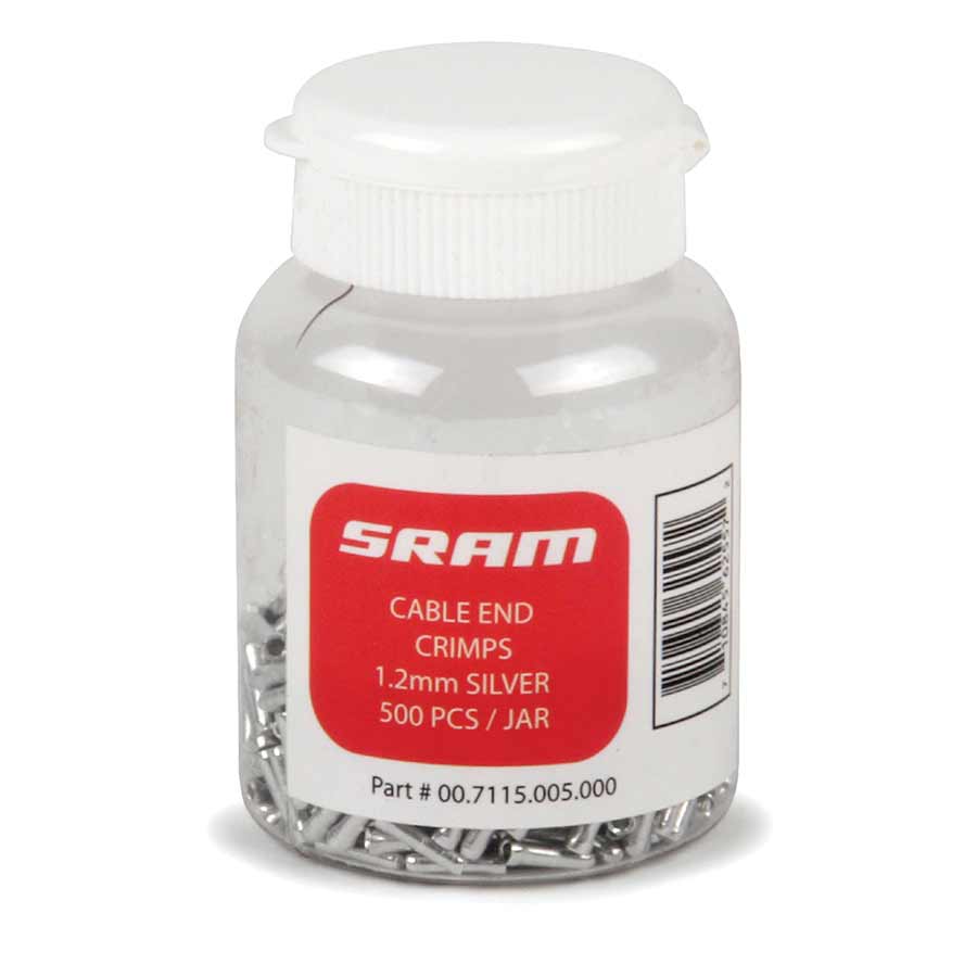 220120-02::0::220120-02::SRAM, BOUTEILLE DE 500 EMBOUTS DE CABLE DE VITESSES - 1.2mm -ARGENT