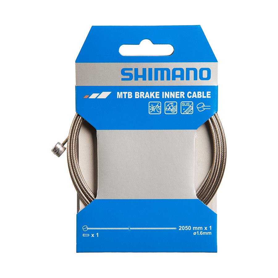 220129-08::0::220129-08::Shimano, Câble de frein, 1.6mm, 2050mm, Acier inoxydable, VTT, Unité