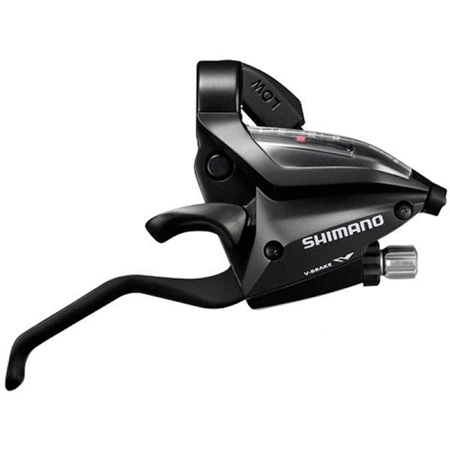 230800-03::0::230800-03::Shimano, Altus ST-EF500, Levier combiné frein-vitesse VTT, Vitesses: 3x7, Noir, Ensemble