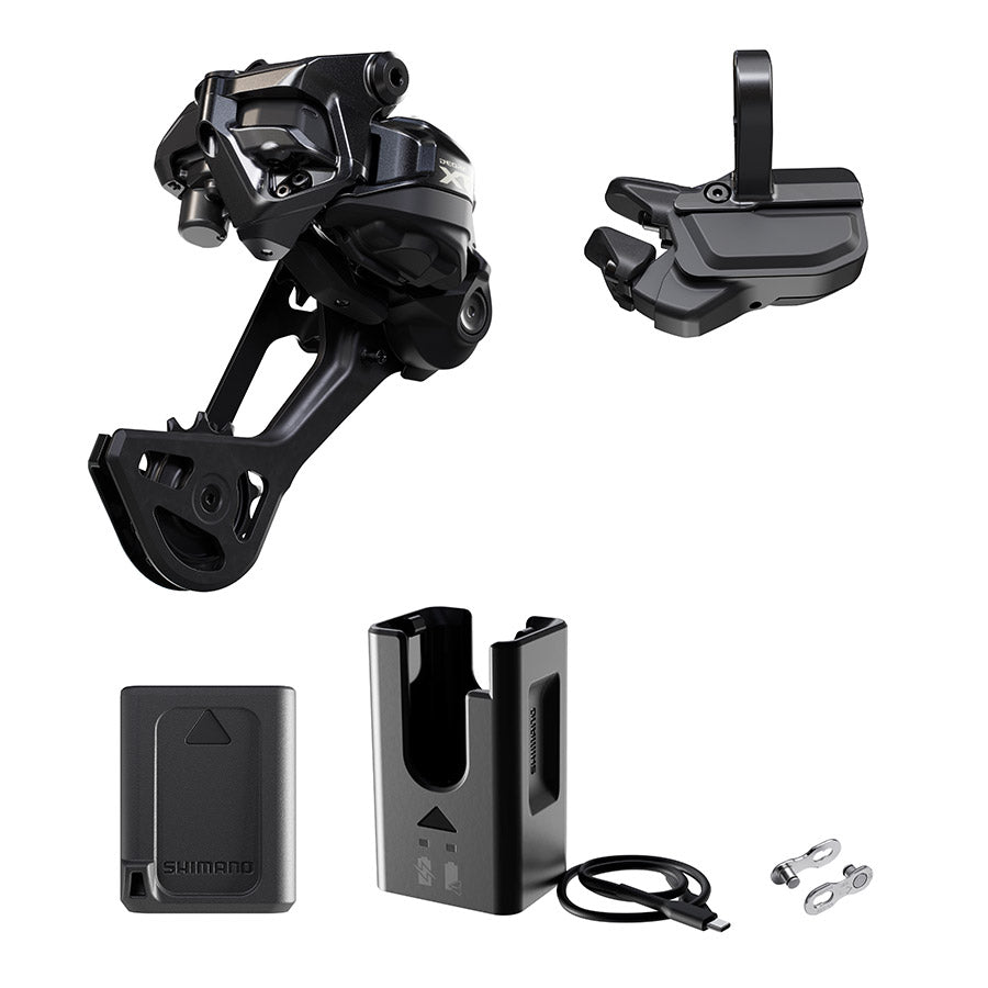 260309-01::1::260309-01::Shimano, Deore XT Di2 RD-M8250 Kit, Dérailleur arrière, Vitesses: 12, Cage: SGS, Noir, bande de serrage, IGPM8250UPG01