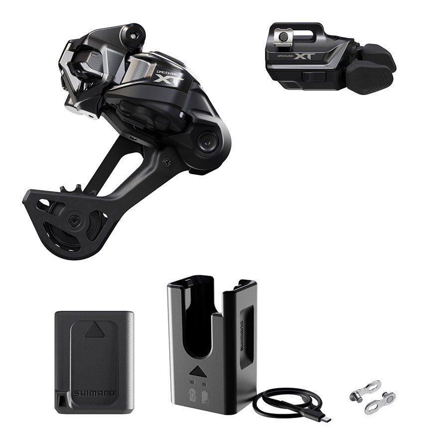 260309-02::0::260309-02::Shimano, Deore XT Di2 RD-M8250 Kit, Dérailleur arrière, Vitesses: 12, Cage: SGS, Noir, I-Spec EV, IGPM8250UPG02