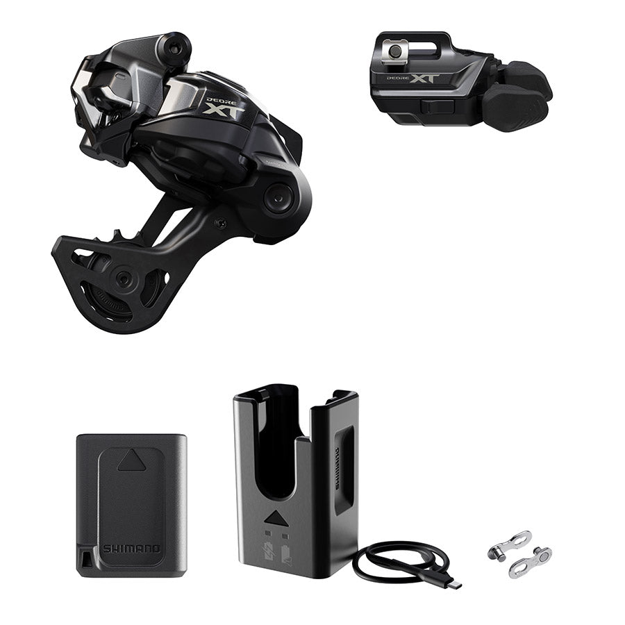 260309-04::0::260309-04::Shimano, Deore XT Di2 RD-M8250 Kit, Dérailleur arrière, Vitesses: 12, Cage: GS, Noir, I-Spec EV, IGPM8250UPG04
