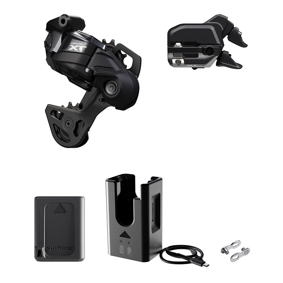 260309-04::2::260309-04::Shimano, Deore XT Di2 RD-M8250 Kit, Dérailleur arrière, Vitesses: 12, Cage: GS, Noir, I-Spec EV, IGPM8250UPG04