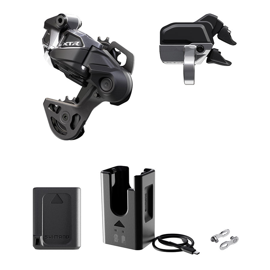 260310-03::2::260310-03::Shimano, XTR Di2 RD-M9250 Kit, Dérailleur arrière, Vitesses: 12, Cage: GS, Noir, bande de serrage, IGPM9250UPG03