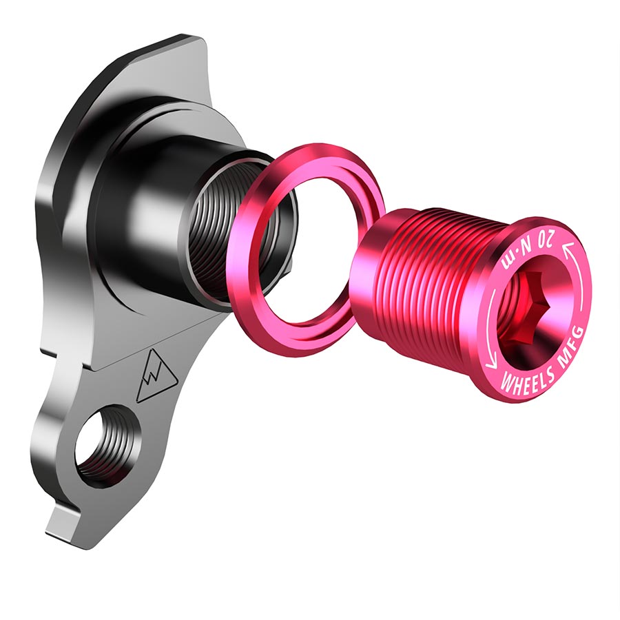 270957-04::1::270957-04::Wheels Manufacturing, DROPOUT-404-02 UDH, Patte de dérailleur, Rose