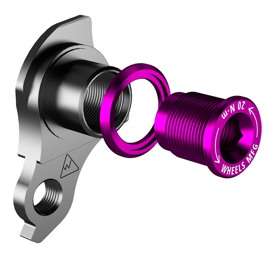 270957-07::1::270957-07::Wheels Manufacturing, DROPOUT-404-02 UDH, Patte de dérailleur, Mauve
