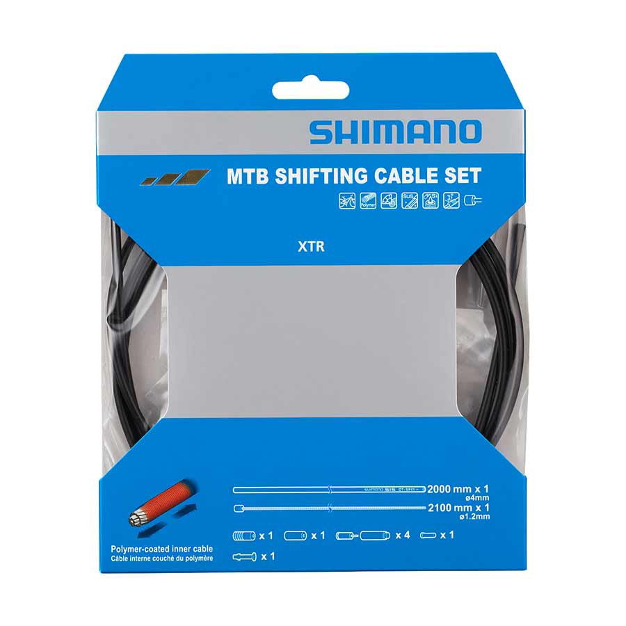 280183-03::1::280183-03::Shimano, Ensemble de Câbles de Vitesses pour VTT 1x, Polymère, 2000mm, Noir, Shimano/SRAM, Ensemble
