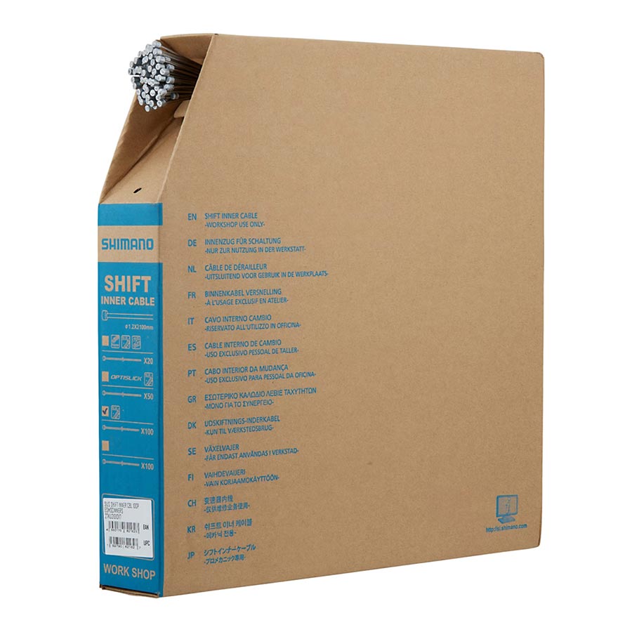 280197-01::0::280197-01::Shimano, Câbles de Vitesse, Câble de vitesse, 1.2mm, 2100mm, Acier inoxydable, Shimano/SRAM, Boîte de 100pcs, ESMSCINNERS