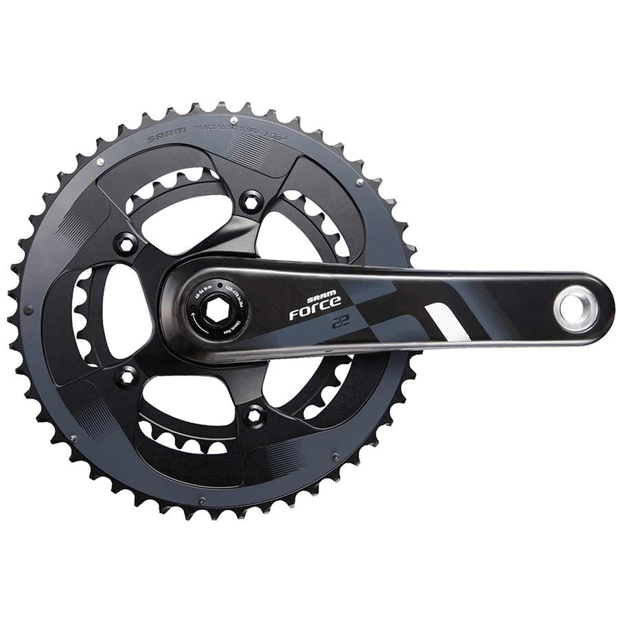 350415-15::0::350415-15::SRAM, Force22, Pédalier, Vitesses: 11, Axe: 24/22mm, BCD: 110, 34/50, GXP, 165mm, Carbone, Route
