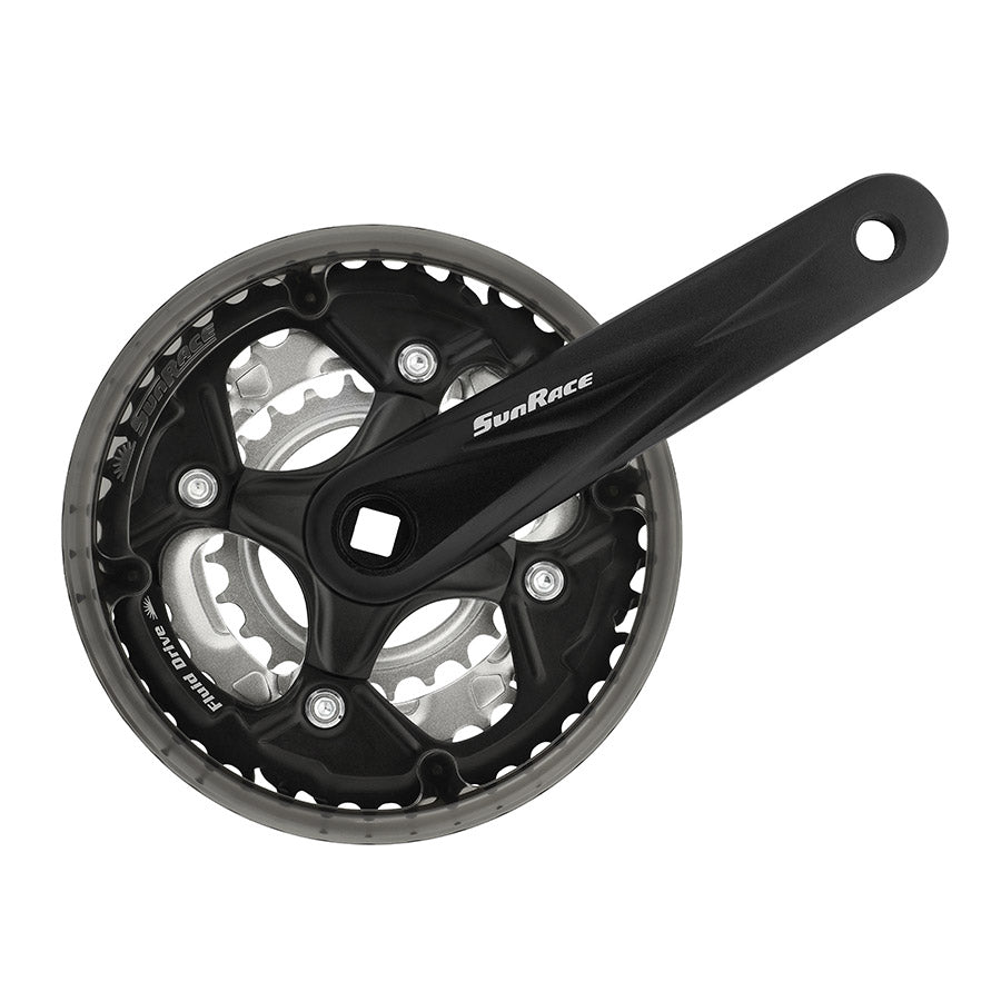 350703-01::0::350703-01::Sun Race, FCM500, Pédalier, 6/7/8 vit., 24/34/42D, 175mm, Noir