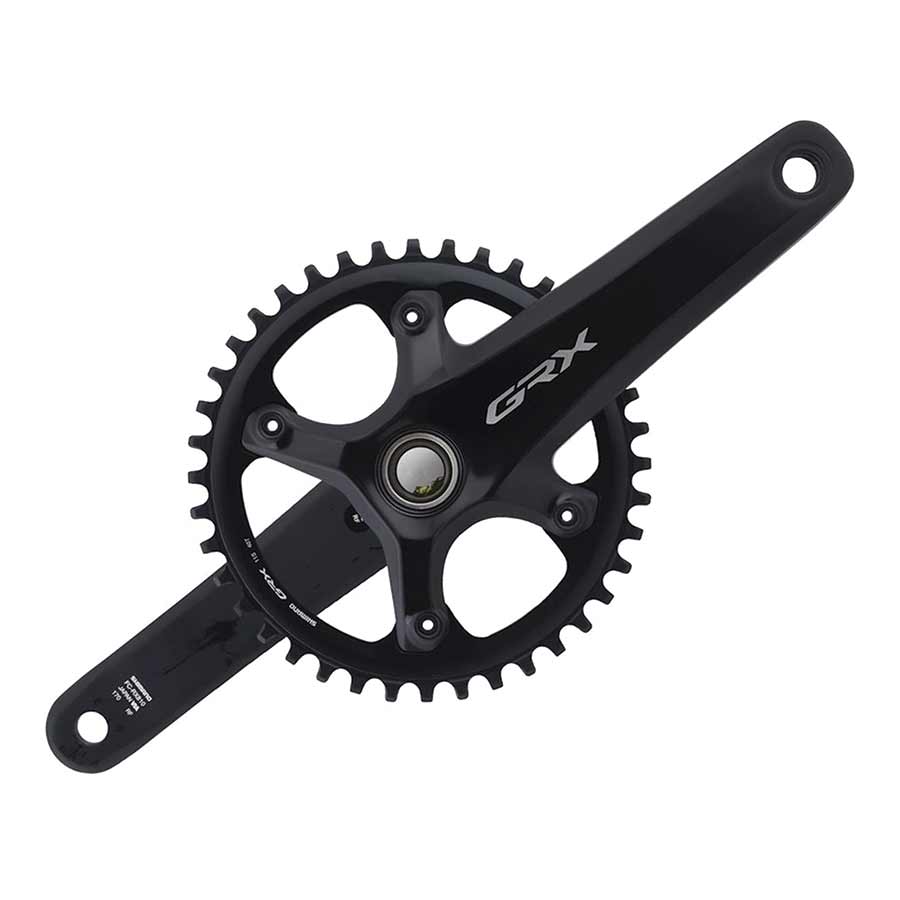 350778-01::0::350778-01::Shimano, GRX FC-RX810-1, Pédalier, Vitesses: 11, Axe: 24mm, BCD: 110, 40, Hollowtech II, 170mm, Noir, Route Disque
