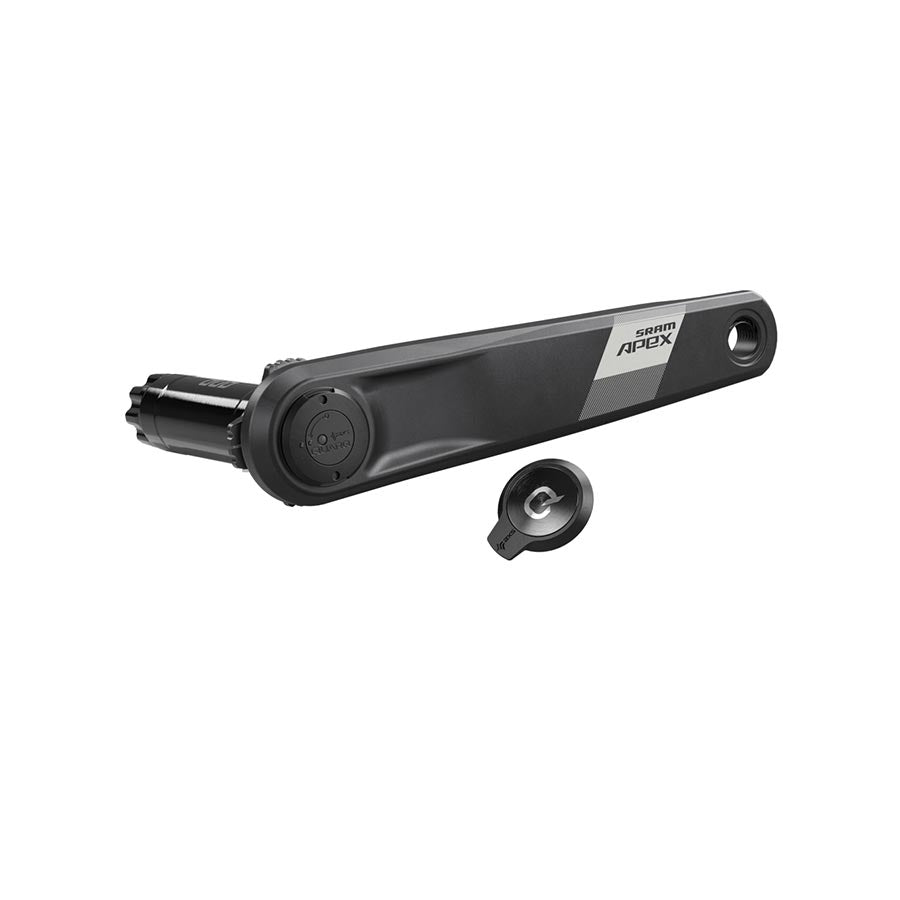 350866-05::0::350866-05::SRAM, Apex D1 PM, Manivelle gauche avec essieu wattmètre, Vitesses: 12, Axe: 28.99mm, DUB, 175mm, Noir, Route Disque