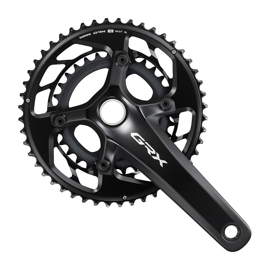 350884-02::0::350884-02::Shimano, GRX FC-RX820-2, Pédalier, Vitesses: 12, Axe: 24mm, BCD: 80/110, 31/48, Hollowtech II, 172.5mm, Noir, Route Disque
