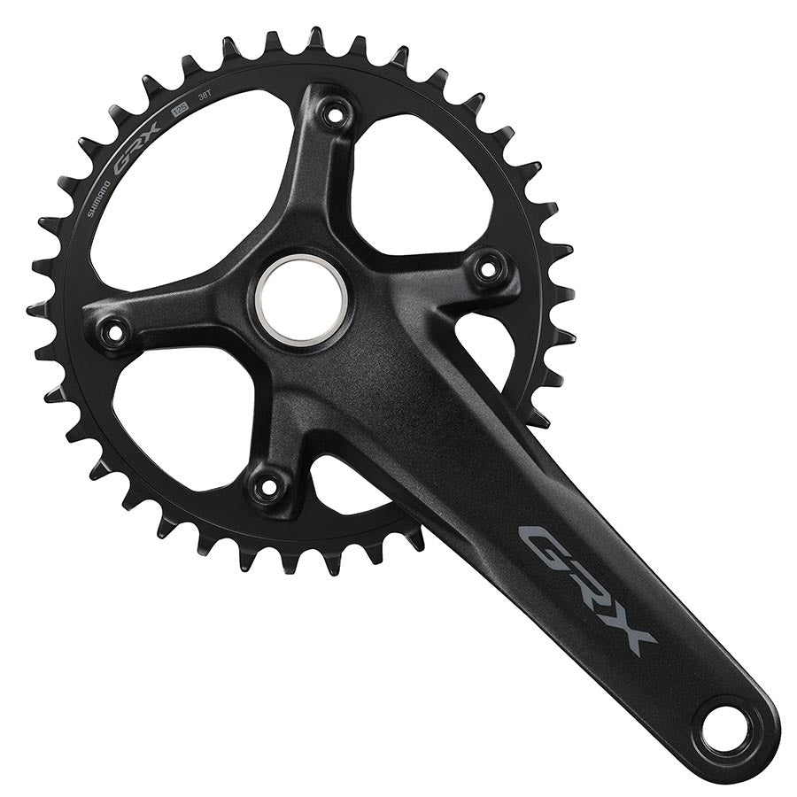 350885-03::0::350885-03::Shimano, GRX FC-RX610-1, Pédalier, Vitesses: 12, Axe: 24mm, BCD: 110, 38, 172.5mm, Noir, Route Disque