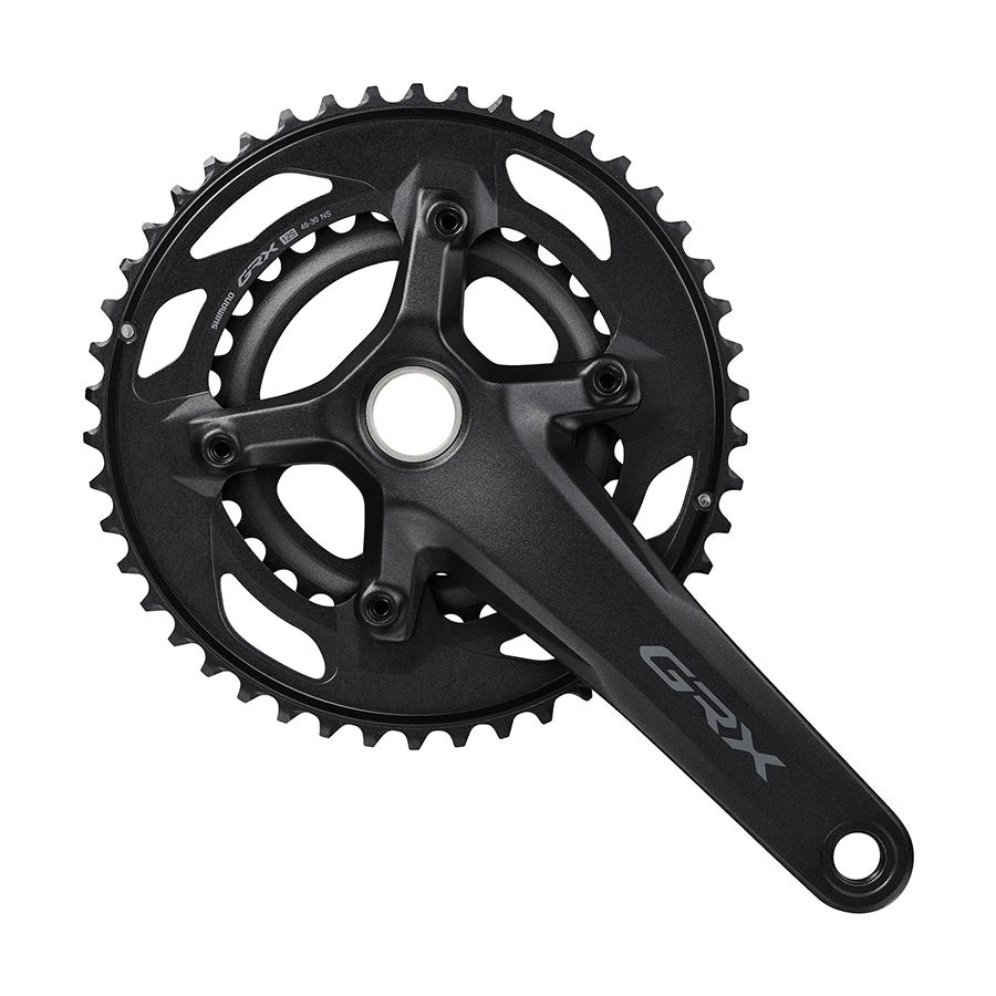 350887-02::0::350887-02::Shimano, GRX FC-RX610-2, Pédalier, Vitesses: 12, Axe: 24mm, BCD: 80/110, 30/46, 170mm, Noir, Route Disque