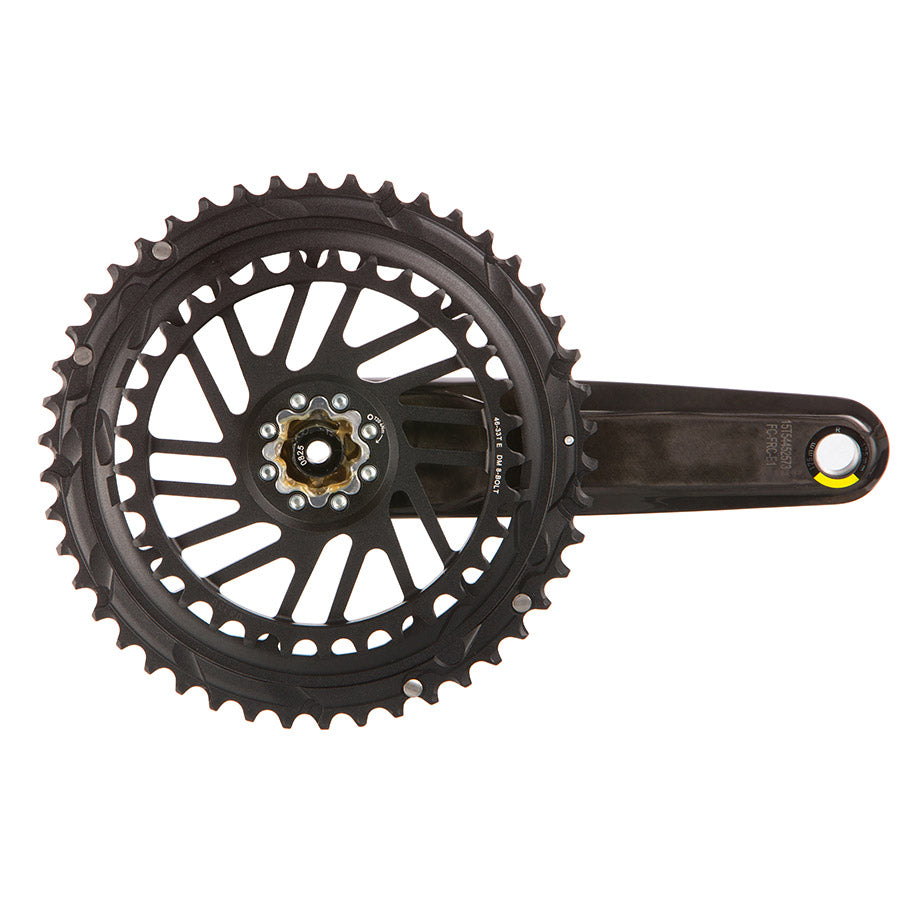 350914-14::1::350914-14::SRAM, Force 2x E1, Pédalier, Vitesses: 12, Axe: 28.99mm, BCD: Direct Mount SRAM 8 Boulons, 46/33, DUB, 172.5mm, Noir, Route