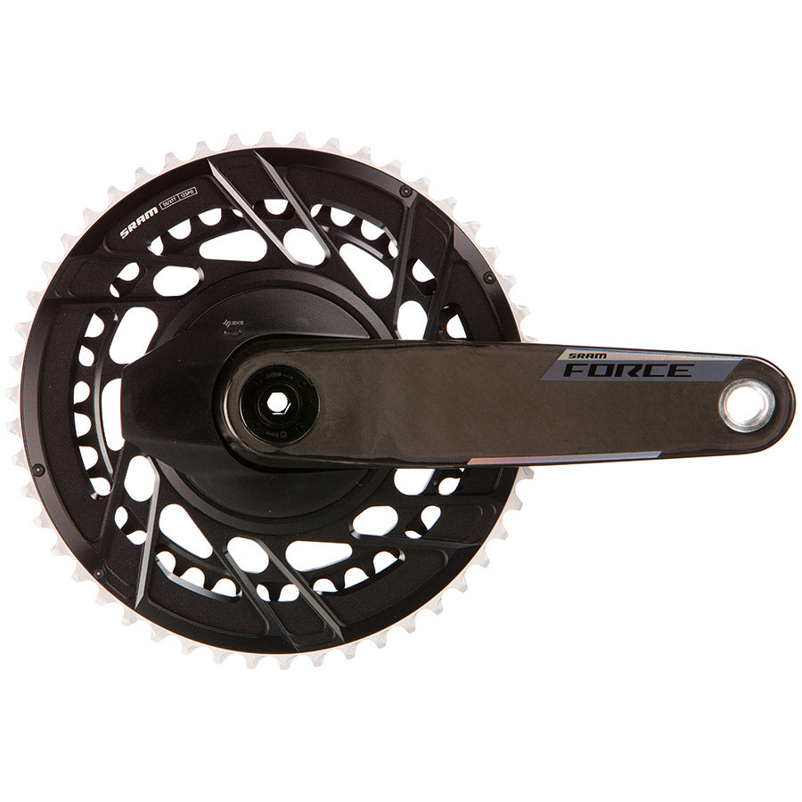 350919-01::0::350919-01::SRAM, Force 2x Powermeter E1, Pédalier à capteur de puissance, Vitesses: 12, Axe: 28.99mm, BCD: Thread Mount, 50/37, DUB, 160mm, Noir, Route