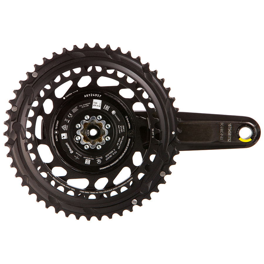 350919-02::1::350919-02::SRAM, Force 2x Powermeter E1, Pédalier à capteur de puissance, Vitesses: 12, Axe: 28.99mm, BCD: Thread Mount, 50/37, DUB, 165mm, Noir, Route