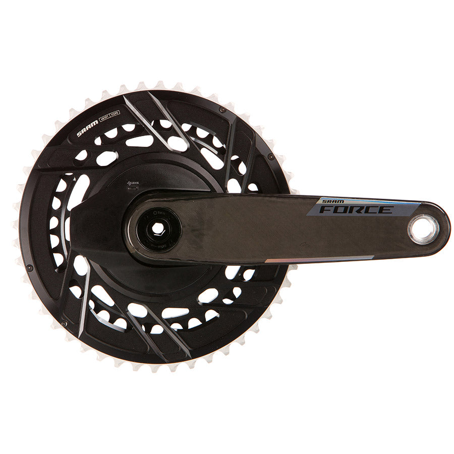 350919-09::0::350919-09::SRAM, Force 2x Powermeter E1, Pédalier à capteur de puissance, Vitesses: 12, Axe: 28.99mm, BCD: Thread Mount, 48/35, DUB, 172.5mm, Noir, Route