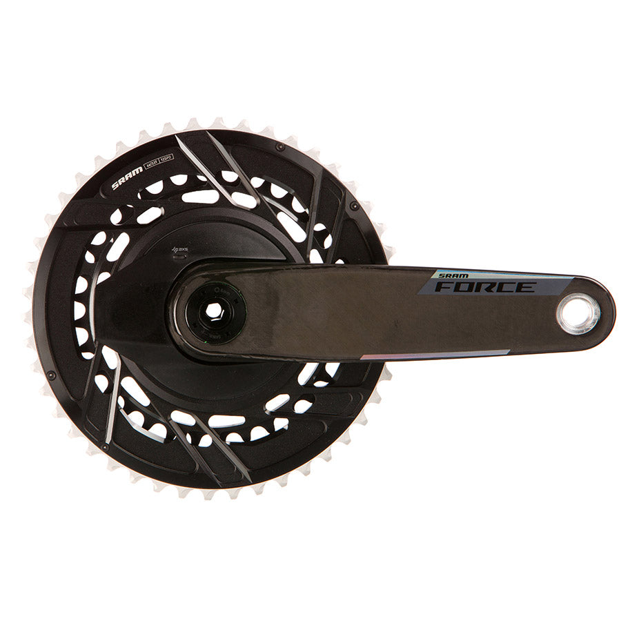 350919-13::0::350919-13::SRAM, Force 2x Powermeter E1, Pédalier à capteur de puissance, Vitesses: 12, Axe: 28.99mm, BCD: Thread Mount, 46/33, DUB, 170mm, Noir, Route