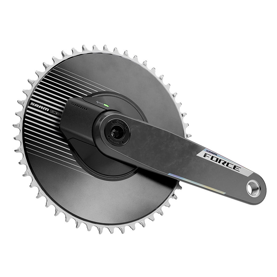 350920-03::1::350920-03::SRAM, Force 1x Aero Powermeter E1, Pédalier à capteur de puissance, Vitesses: 12/13, Axe: 28.99mm, BCD: Direct Mount SRAM 8 Boulons, 50, DUB, 170mm, Noir, Route