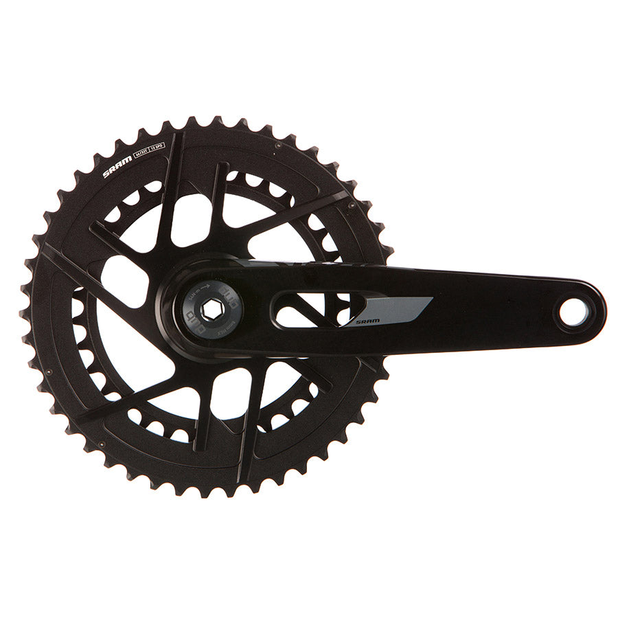 350923-06::0::350923-06::SRAM, Rival 2x Powermeter E1, Pédalier à capteur de puissance, Vitesses: 12, Axe: 28.99mm, BCD: Direct Mount SRAM 8 Boulons, 46/33, DUB, 160mm, Noir, Route