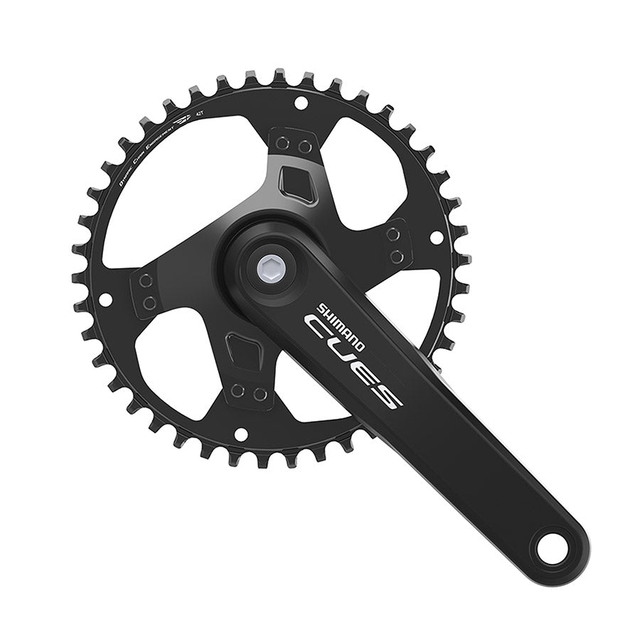 350936-04::0::350936-04::Shimano, CUES FC-U4000-1, Pédalier, Vitesses: 9/10/11, BCD: Rivets, 42, JIS, 170mm, Noir, MTB/Boost, EFCU40001CB2X