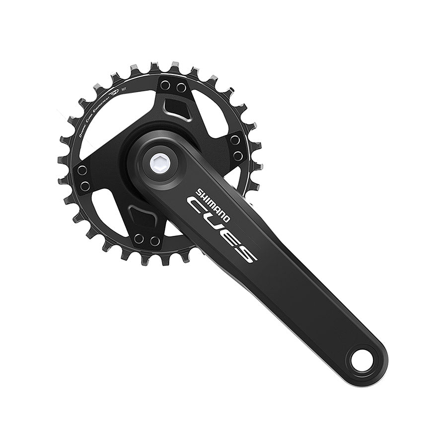 350936-05::0::350936-05::Shimano, CUES FC-U4000-1, Pédalier, Vitesses: 9/10/11, BCD: Rivets, 30, JIS, 175mm, Noir, MTB/Boost, EFCU40001EA0