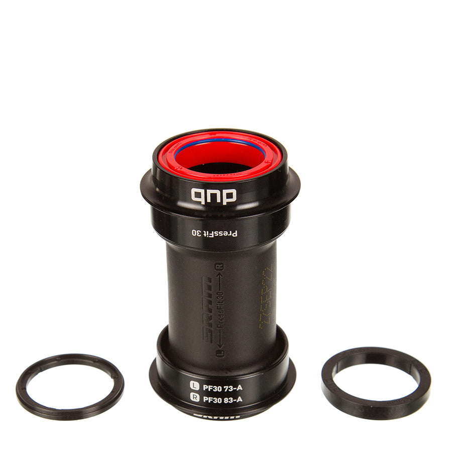 380555-01::0::380555-01::SRAM, DUB PF30 73 Wide Ceramic, Jeu de pédalier Press-fit, PF30, Axe: 28.99mm, Largeur: 73mm, Diamètre: 46mm