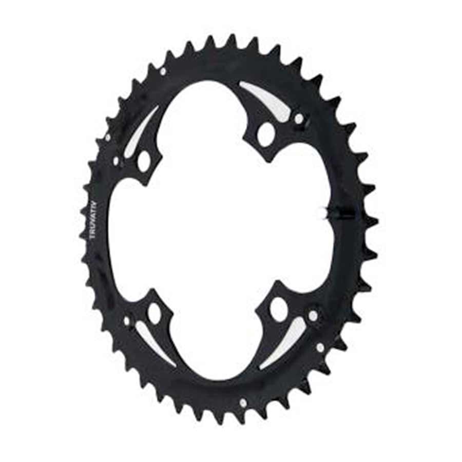 390148-01::0::390148-01::Truvativ, 44D, 9 vit., BCD 104mm, 4-Boulon, Plateau Extérieur, Pour 22/33/44, Acier, Noir, 11.6215.015.000
