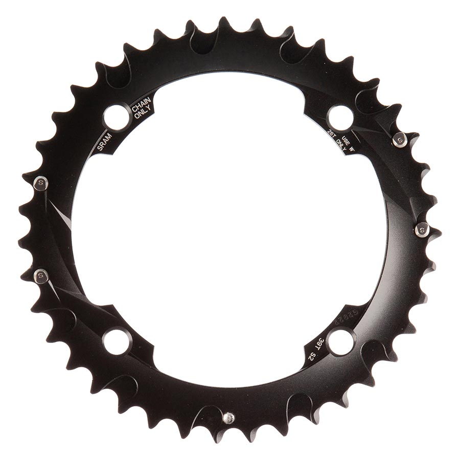 390589-01::1::390589-01::SRAM, 39D, 10 vit., BCD 120mm, 4-Boulons, All 26/39, Plateau Extérieur, Pour L-pin GXP 2x10, Aluminium, Noir, 11.6215.188.260