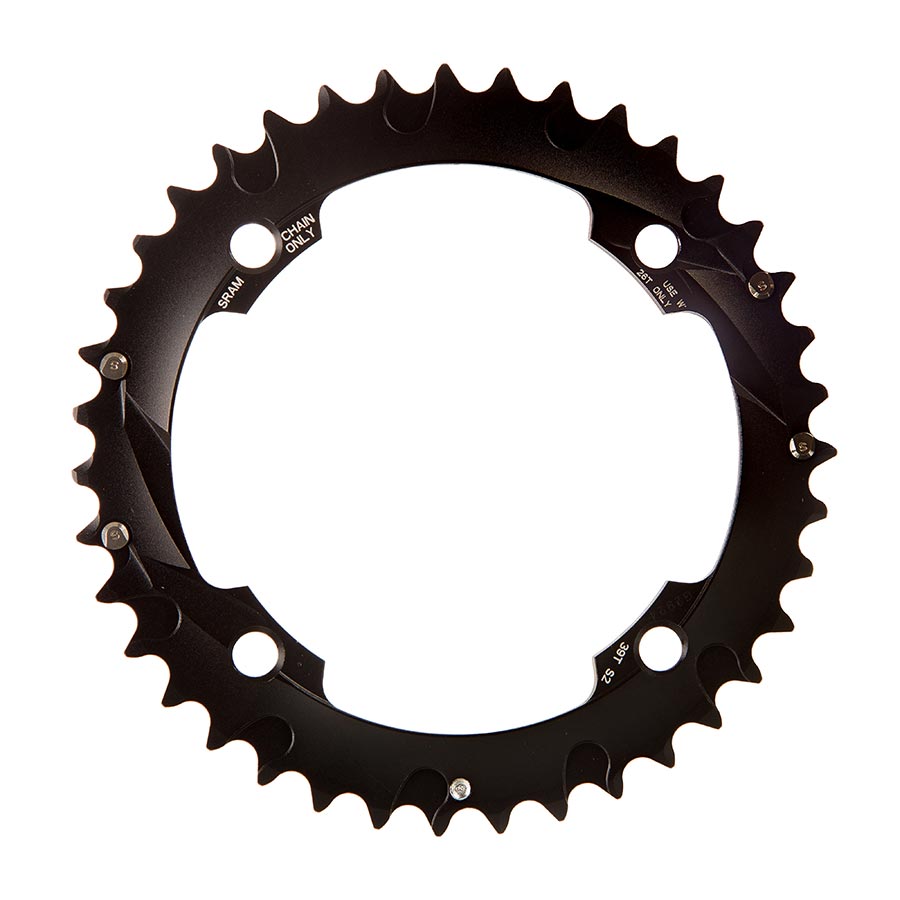 390590-01::0::390590-01::SRAM, 39D, 10 vit., BCD 120mm, 4-Boulons, All 26/39, Plateau Extérieur, Pour S-pin BB30 2x10, Aluminium, Noir, 11.6215.188.270