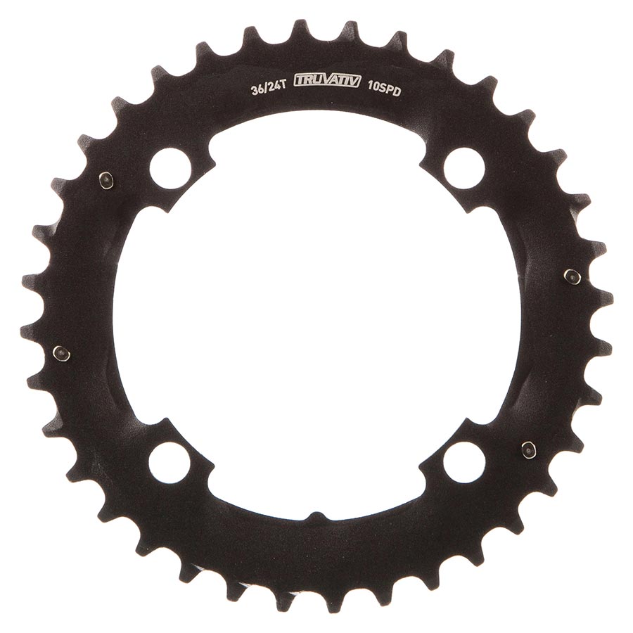 390596-01::0::390596-01::SRAM, 36D, 10 vit., BCD 104mm, 4-Boulons, Plateau Extérieur, Pour MTB double, Aluminium, Noir, 11.6215.188.320