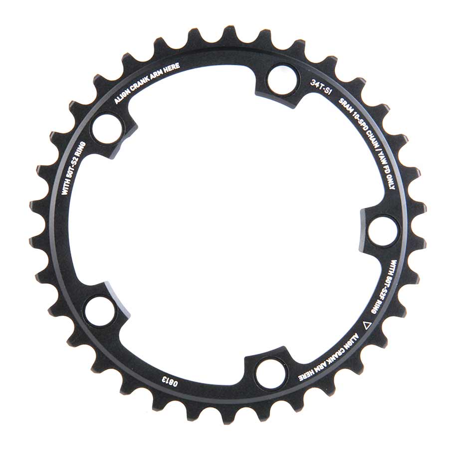 390611-02::0::390611-02::SRAM, 34D, 10 vit., BCD 110mm, 5-Boulons, Red 2012, Plateau Intérieur, Pour 34/50, Aluminium, Noir, 11.6218.001.001