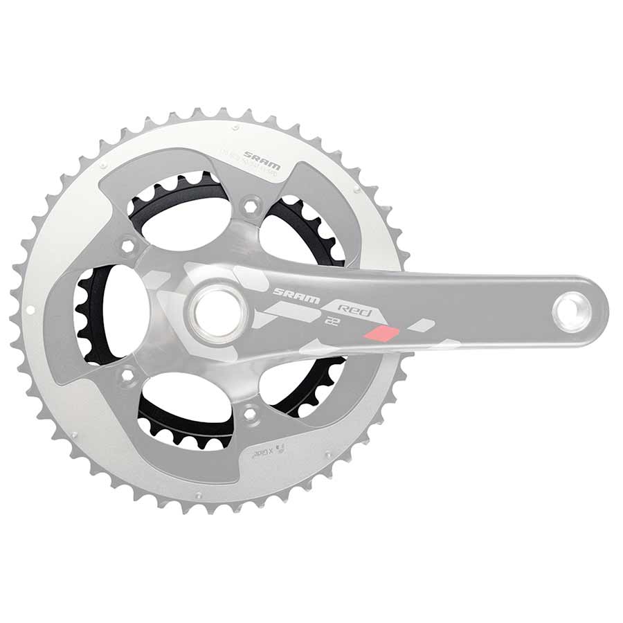 390627-01::0::390627-01::SRAM, 34D, 11vit, BCD: 110mm, 5 Boulons, Red X-Glide, Plateau Intérieur, Pour 34/50, Aluminium, Noir, 11.6218.010.008