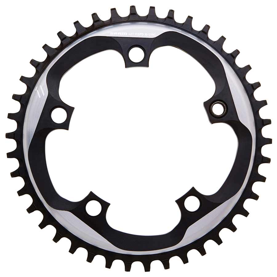 390658-01::0::390658-01::SRAM, 42D, 11vit, BCD: 110mm, 5 Boulons, X-Sync, Plateau Extérieur, Pour X-Sync, Aluminium, Gris, 11.6218.015.002